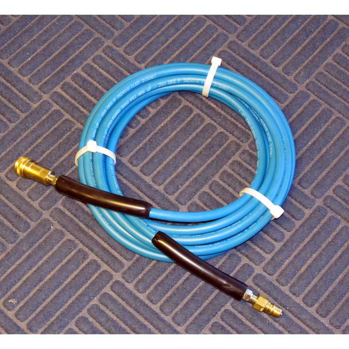 Carpet Cleaning 3000 PSI 275 Degree Blue Steel Braided Solution Hose 25 FT 